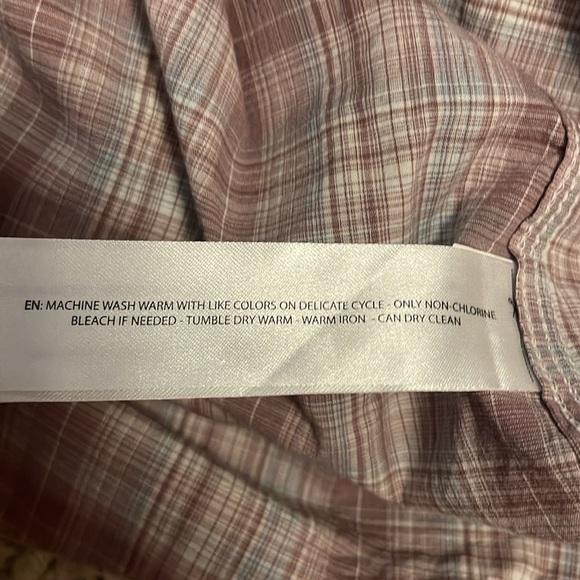 Ariat Rebar Plaid L/S Work Shirt pockets women’s sz‎ M muted, rose and blue - Picture 15 of 16